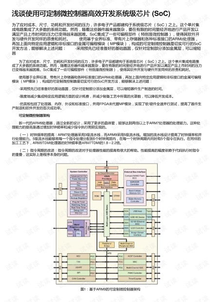 浅谈使用可定制微控制器高效开发系统级芯片 soc